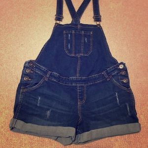 Indigo Blue Maternity Overall Shorts